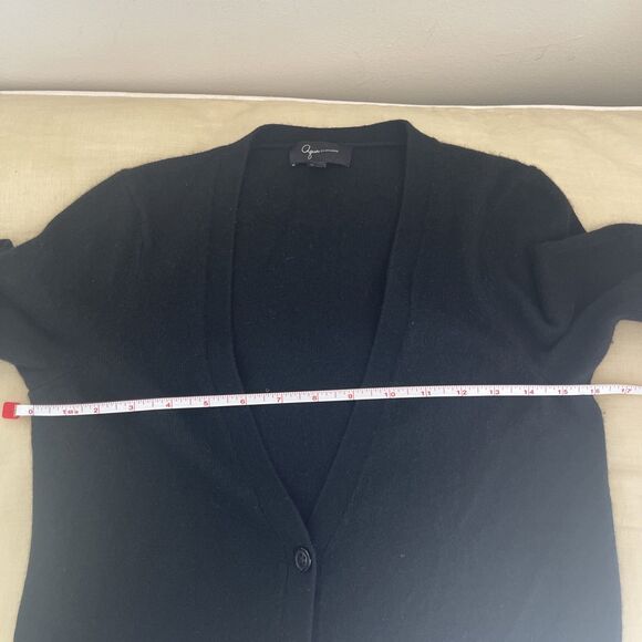 AQUA 100 % CASHMERE Black sequins & beads pockets Cardigan Sweater XS - Picture 5 of 7